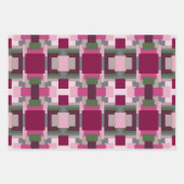 ピンクかわいらしと緑の色のブロックで ラッピングペーパーシート (正面3)
