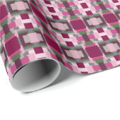 ピンクかわいらしと緑の色のブロックで ラッピングペーパー (ロールコーナー)
