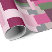 ピンクかわいらしと緑の色のブロックで ラッピングペーパー (ロールコーナー)
