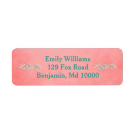 ピンクかわいらしと緑の花 ラベル