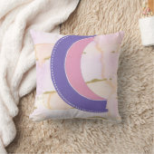 ピンクかわいらしと薄紫の抽象芸術の水色 クッション (ブランケット)