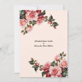 ピンクかわいらしと赤のバラのリハーサルディナー 招待状 (裏面)