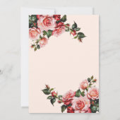 ピンクかわいらしと赤のバラブライダルシャワー 招待状 (裏面)