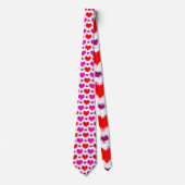 ピンクかわいらしと赤の絵を描ハート ネクタイ (正面)