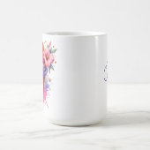 ピンクかわいらしと金ゴールドのアイスクリームコーンパーソナライズされた コーヒーマグカップ (中央)