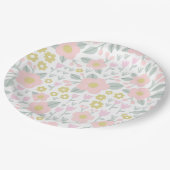 ピンクかわいらしと金ゴールドのガーリー花柄 ペーパープレート (アングル)