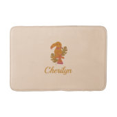 ピンクかわいらしと金ゴールドグリッター熱帯トゥーカンバード バスマット (正面)