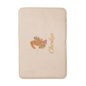 ピンクかわいらしと金ゴールドグリッター熱帯トゥーカンバード バスマット (正面縦)