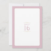 ピンクかわいらしと金ゴールドスウィート16誕生日 招待状 (裏面)