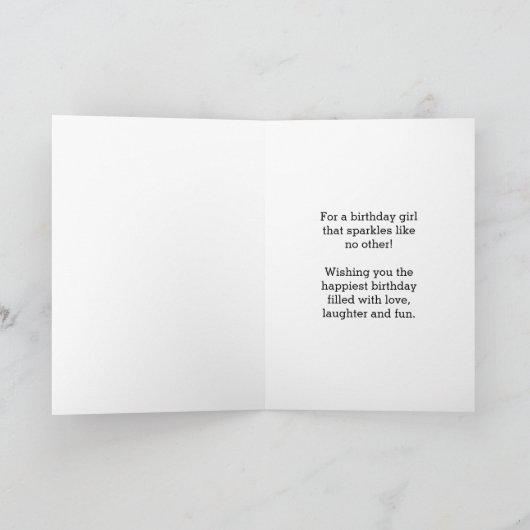 ピンクかわいらしと金ゴールド11誕生日孫娘 カード (内部)