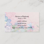 ピンクかわいらしと青のフローラ背景 名刺 (裏面)
