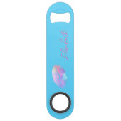 ピンクかわいらしと青の唇 スピード栓抜き (正面)