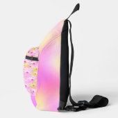 ピンクかわいらしと黄色のデイジーの花とグラデーション スリングバッグ (右)