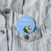 ピンクかわいらしと黄色のバラの結婚花のボタン 缶バッジ (インサイチュ)