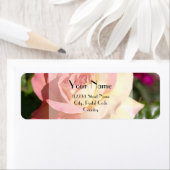 ピンクかわいらしと黄色のバラの花カスタム。 ラベル (インサイチュ)