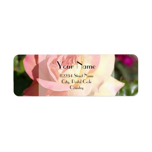 ピンクかわいらしと黄色のバラの花カスタム。 ラベル (正面)