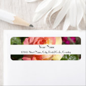 ピンクかわいらしと黄色のバラの花カスタム。 ラベル (インサイチュ)