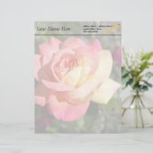 ピンクかわいらしと黄色のバラの花カスタム。 レターヘッド (スタンド正面)