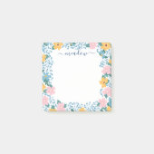 ピンクかわいらしと黄色のフローラ枠 ポストイット (正面)