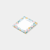ピンクかわいらしと黄色のフローラ枠 ポストイット (アングル)