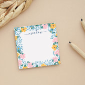 ピンクかわいらしと黄色のフローラ枠 ポストイット