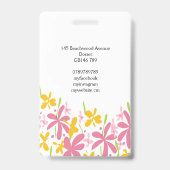 ピンクかわいらしと黄色のフローラ バッジ (Back)