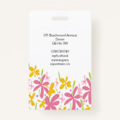 ピンクかわいらしと黄色のフローラ バッジ (裏面)