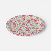 ピンクかわいらしと黄色のヴィンテージ花柄 ペーパープレート (アングル)