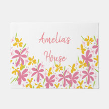 ピンクかわいらしと黄色の野花