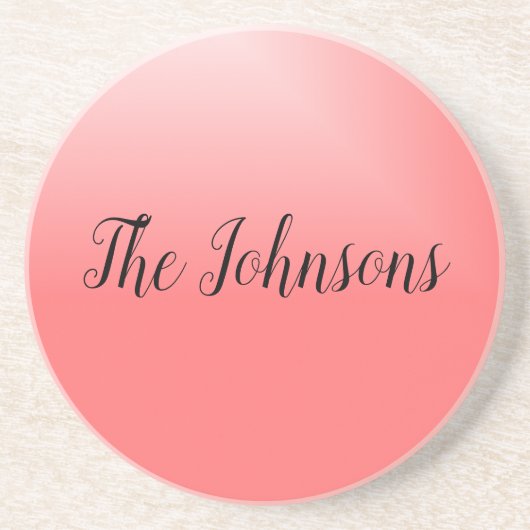 ピンクかわいらしと黒の名前 コースター (正面)