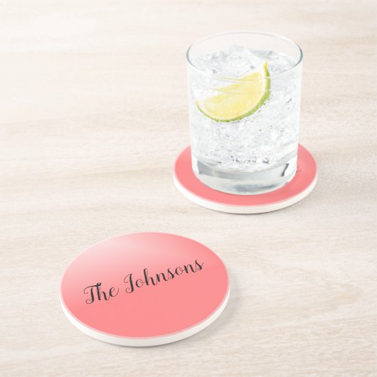 ピンクかわいらしと黒の名前 コースター (側面)