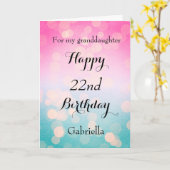 ピンクかわいらしと《写真》ぼけ味22誕生日 カード (黄色い花)