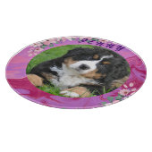ピンクかわいらしのかわいい子犬のカットモダンボード カッティングボード (角)