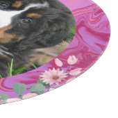 ピンクかわいらしのかわいい子犬のカットモダンボード カッティングボード (角)