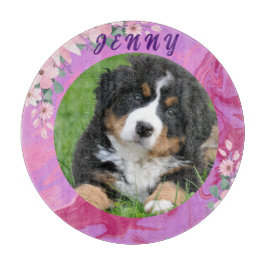 ピンクかわいらしのかわいい子犬のカットモダンボード カッティングボード