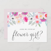 ピンクかわいらしのアネモネスが私の花娘になるよ インビテーションポストカード (正面/裏面)