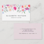 ピンクかわいらしのアネモネスとバラフローラ 名刺 (正面/裏面)