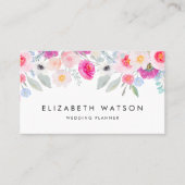 ピンクかわいらしのアネモネスとバラフローラ 名刺 (正面)