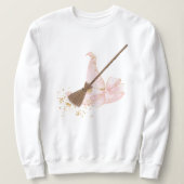 ピンクかわいらしのウィッチハットとブロムでスウェットシャツ スウェットシャツ (デザイン正面)