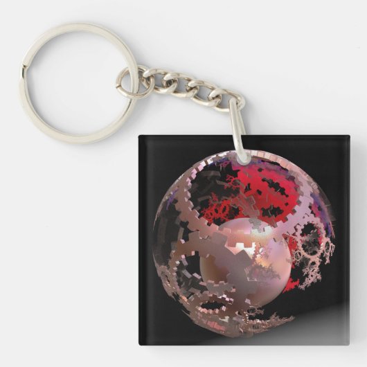 ピンクかわいらしのカップで キーホルダー (正面)