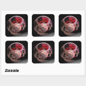 ピンクかわいらしのカップで スクエアシール (シート)