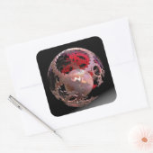 ピンクかわいらしのカップで スクエアシール (封筒)