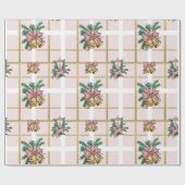 ピンクかわいらしのクリスマスベル ラッピングペーパー (フラット)