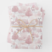 ピンクかわいらしのクリスマスミックス ラッピングペーパーシート (インサイチュ)