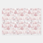 ピンクかわいらしのクリスマスミックス ラッピングペーパーシート (正面)