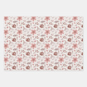ピンクかわいらしのクリスマスミックス ラッピングペーパーシート (正面2)