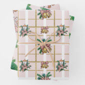 ピンクかわいらしのクリスマス ラッピングペーパーシート (インサイチュ)