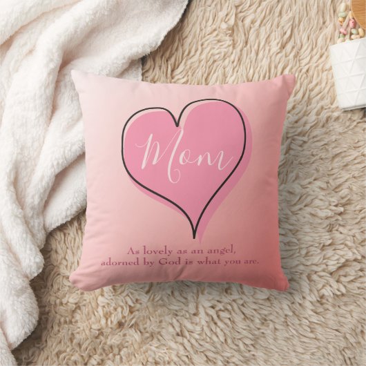 ピンクかわいらしのグラデーション母親 クッション (ブランケット)
