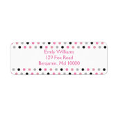 ピンクかわいらしのグレーとブラックの水玉模様 ラベル (正面)