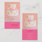 ピンクかわいらしのケーキ結婚/ダイカラーのPixDezines 名刺 (正面/裏面)